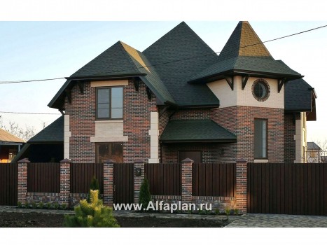 «Аскольд» - проект двухэтажного дома с террасой, планировка дома по диагонали, в стиле замка - превью дополнительного изображения №5