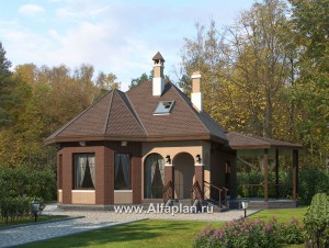 Проекты домов Альфаплан - «Душечка» - удобный дом для жизни и отдыха - превью основного изображения