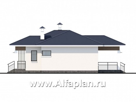 «Безоблачный» - проект одноэтажного дома (дача), с террасой, в стиле Акварель - превью фасада дома