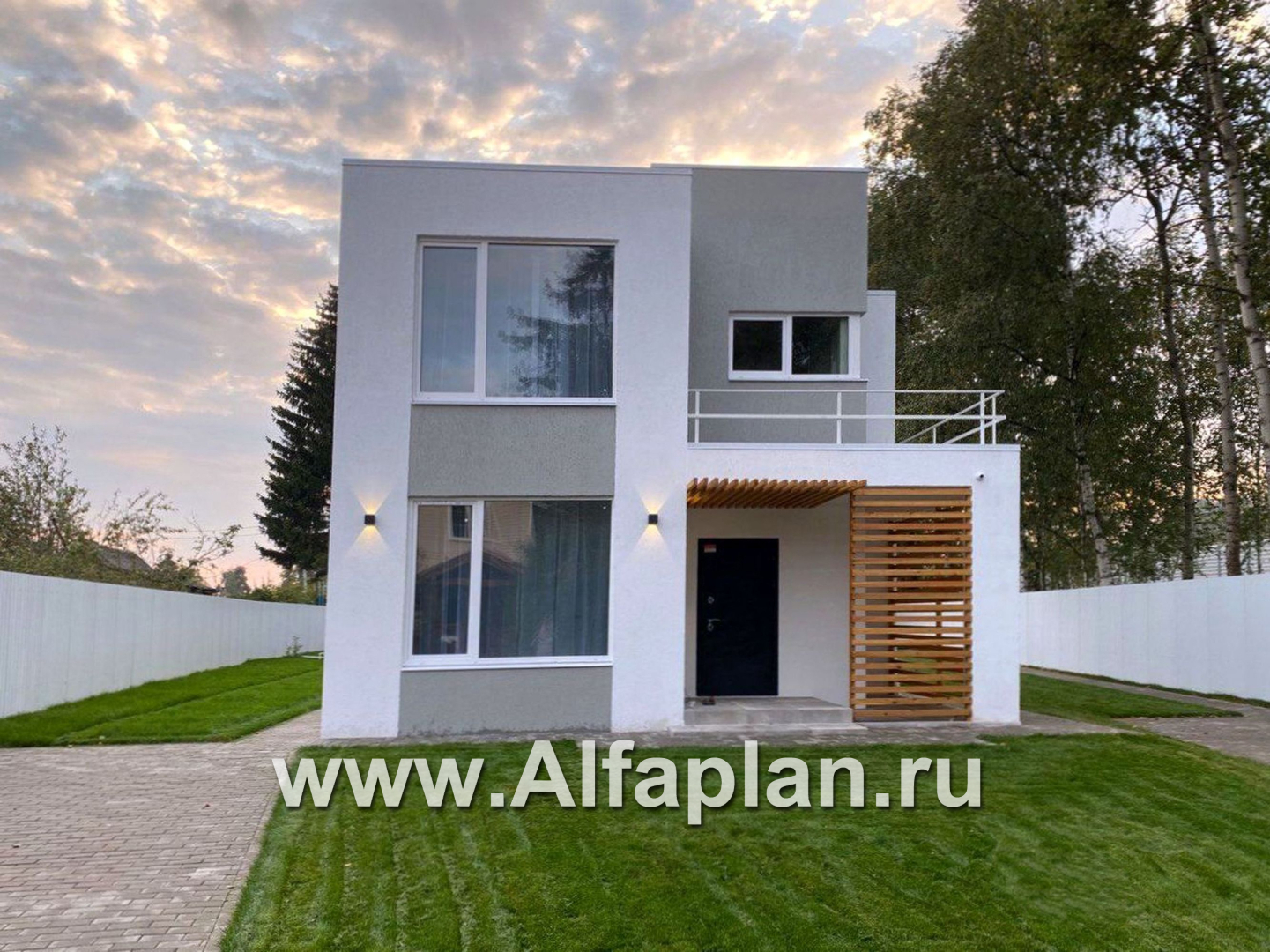 Проекты домов Альфаплан - «Арс» - дом с плоской кровлей для узкого участка - дополнительное изображение №2