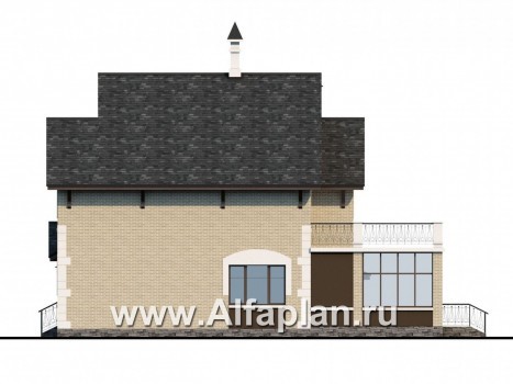 «Плоды успеха» - проект двухэтажного дома, с террасой и балконом, с гаражом, кухня в отдельной комнате - превью фасада дома