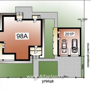 «Голицын»_ДУО - проект двухэтажного дома в стиле модерн + проект гаража на 2 авто - превью дополнительного изображения №1
