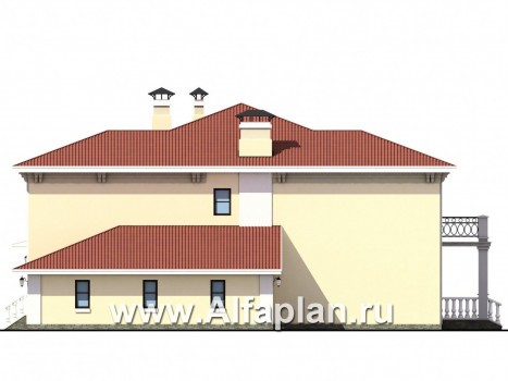 «Беатрис» - проект двухэтажного дома из кирпича, с террасой и с гаражом на 1 авто - превью фасада дома